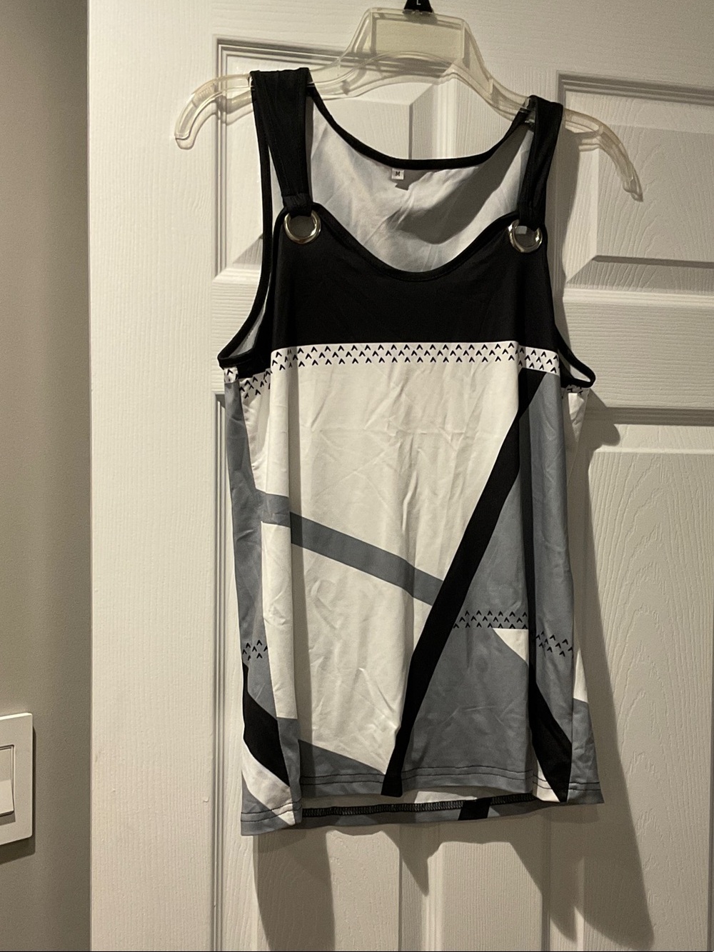Women’s Black & White Geometric Tank Top